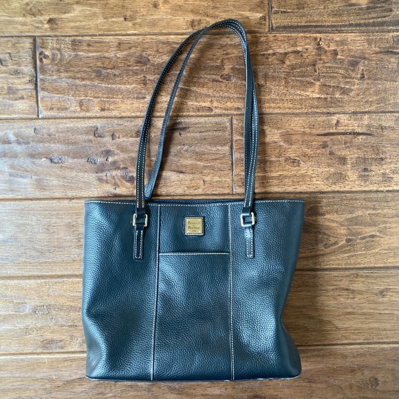 DOONEY & BOURKE Lexington Pebbled Leather Tote Purse Black Classic - Picture 1 of 16